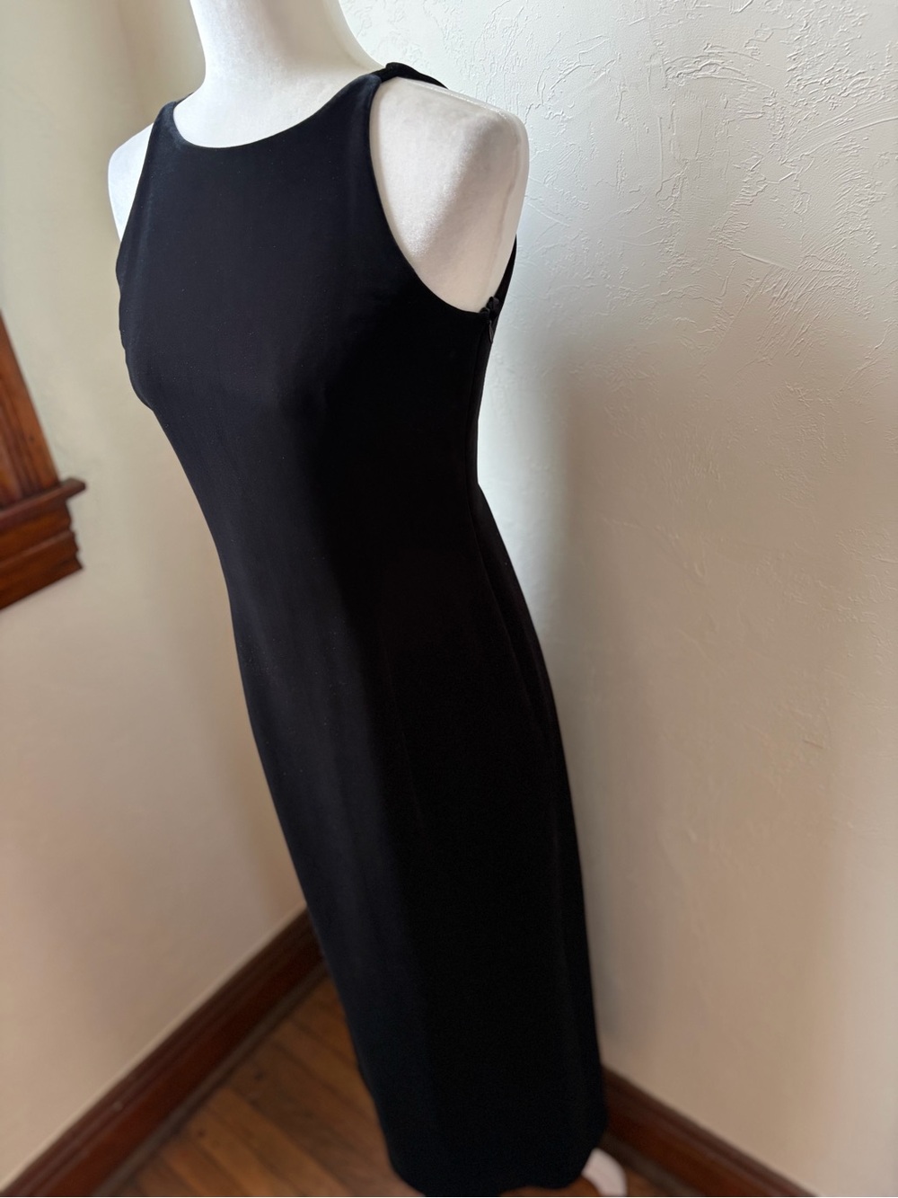 VTG 1995 Laundry by Shelli Segal Black Velvet Bow Back Maxi Dress 8P - Picture 6 of 12